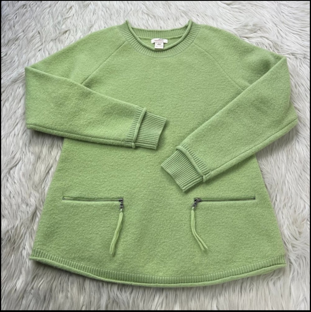 Sundance Merino Wool Zipper Pocket Front Pullover Sweater